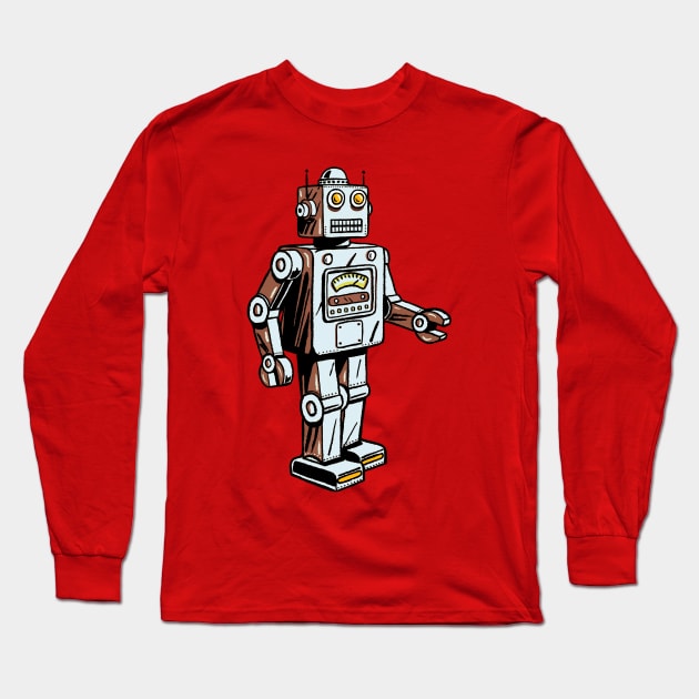 Retro Robot Long Sleeve T-Shirt by LittleBunnySunshine